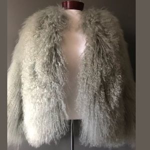 Skaist Taylor Mint Green Mongolian fur Jacket SzM