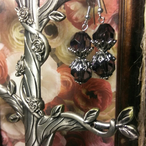 Dangle smoky quartz translucent earrings - Picture 2 of 4