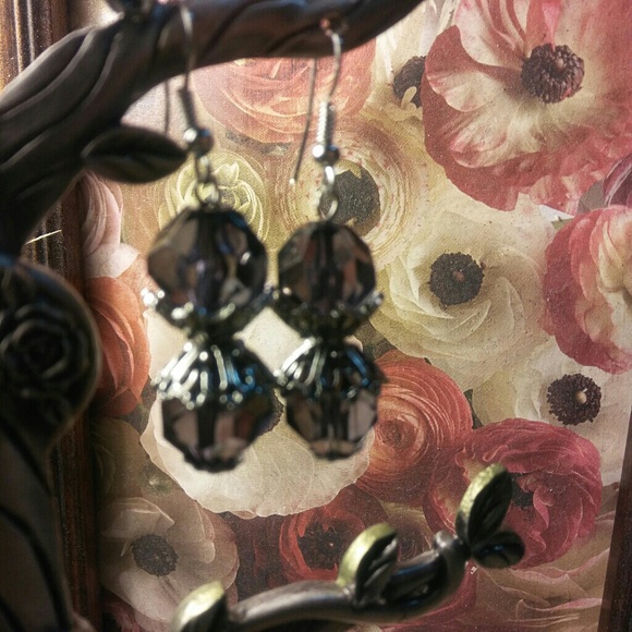 Dangle smoky quartz translucent earrings - Picture 4 of 4