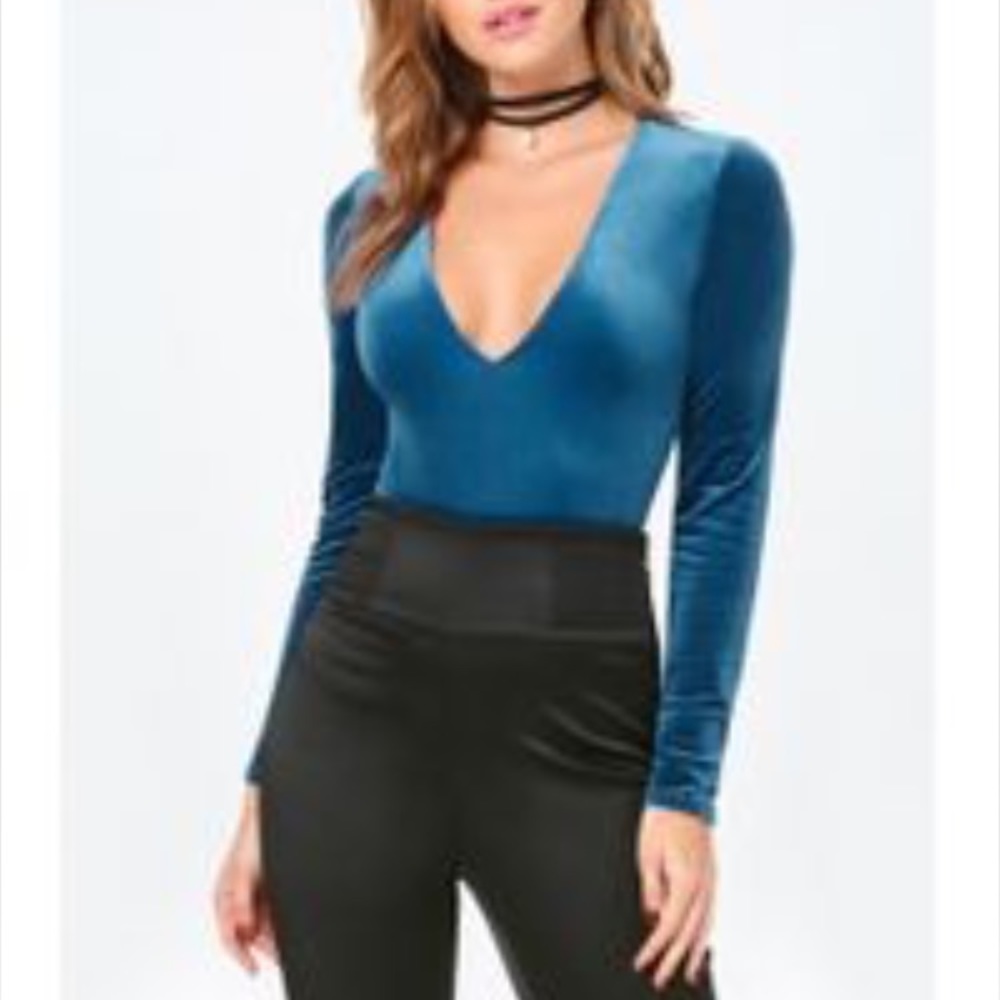 Bebe Cara Velvet Bodysuit