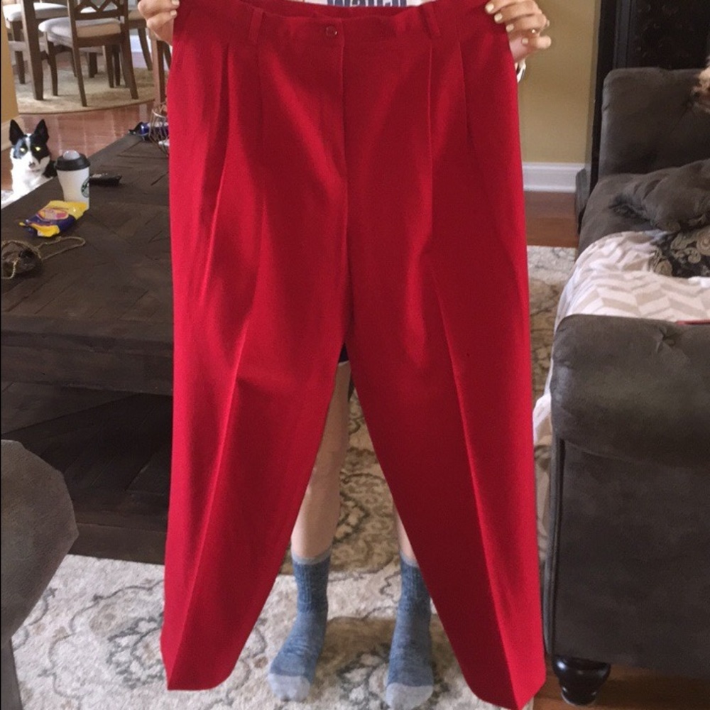 Red high waisted dress slacks size 16