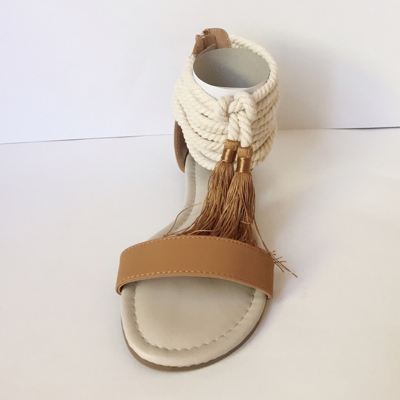 5-Star Rated! Rope and Tassel Tan Sandals - Picture 3 of 5