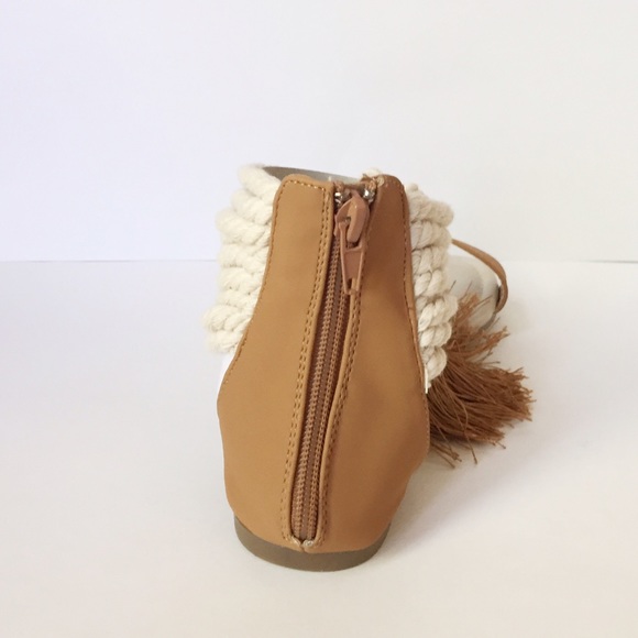 5-Star Rated! Rope and Tassel Tan Sandals - Picture 4 of 5
