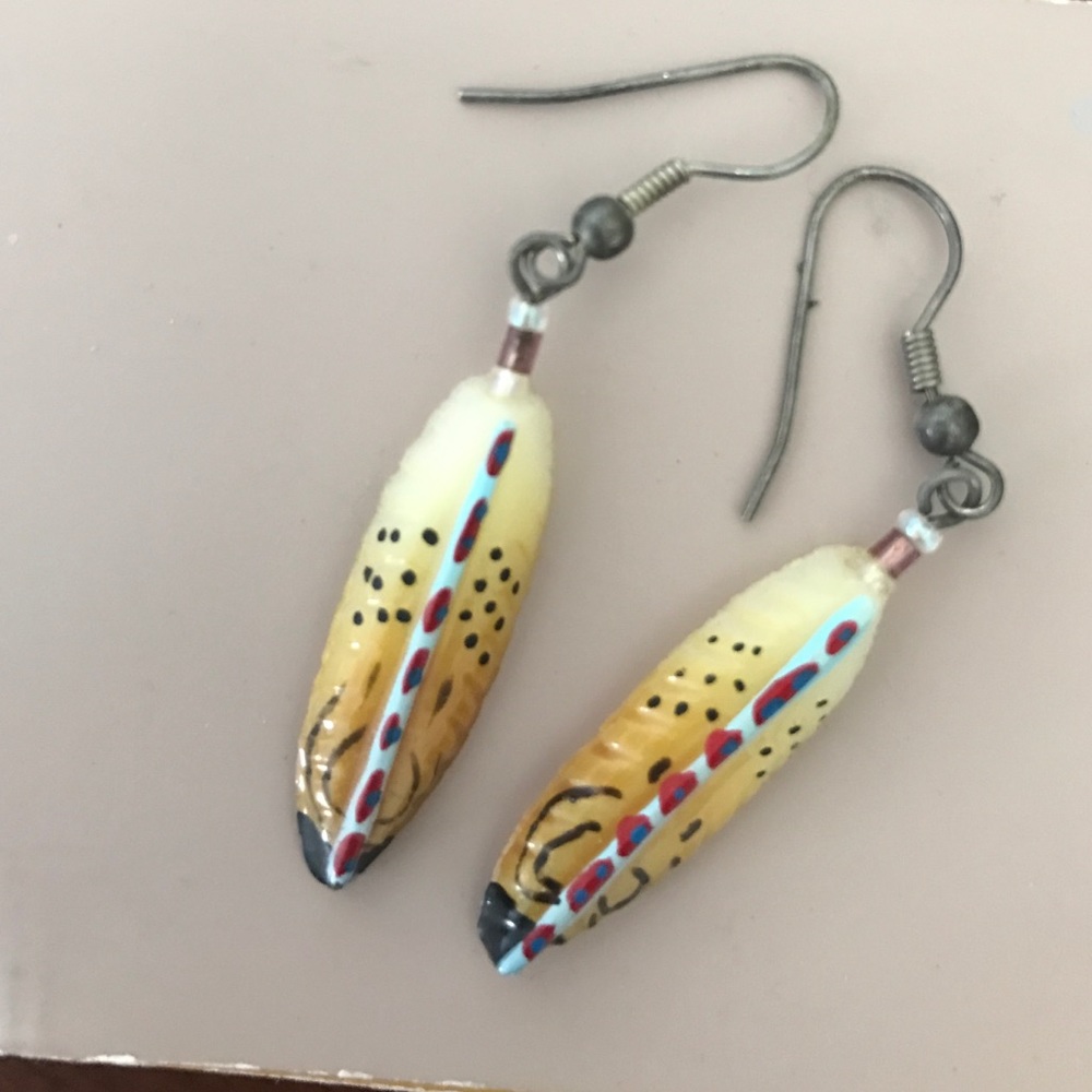Small feather earrings