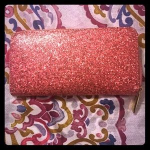 Pink glitter deux lid wallet