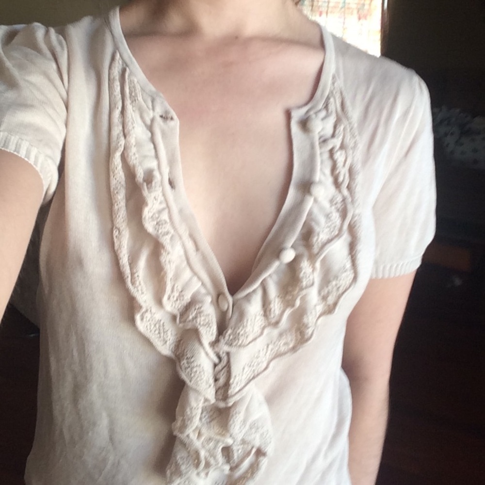 BCBG Maxazria beige top!