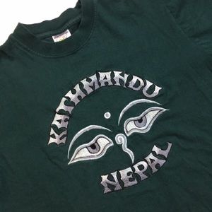 Embroidered Kathmandu Eyes Tee Shirt