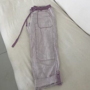 Purple linen pants