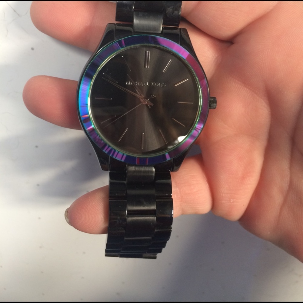 Michael kors slim runway iridescent watch