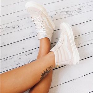 Vans Pink Leather Sk8 High-Top