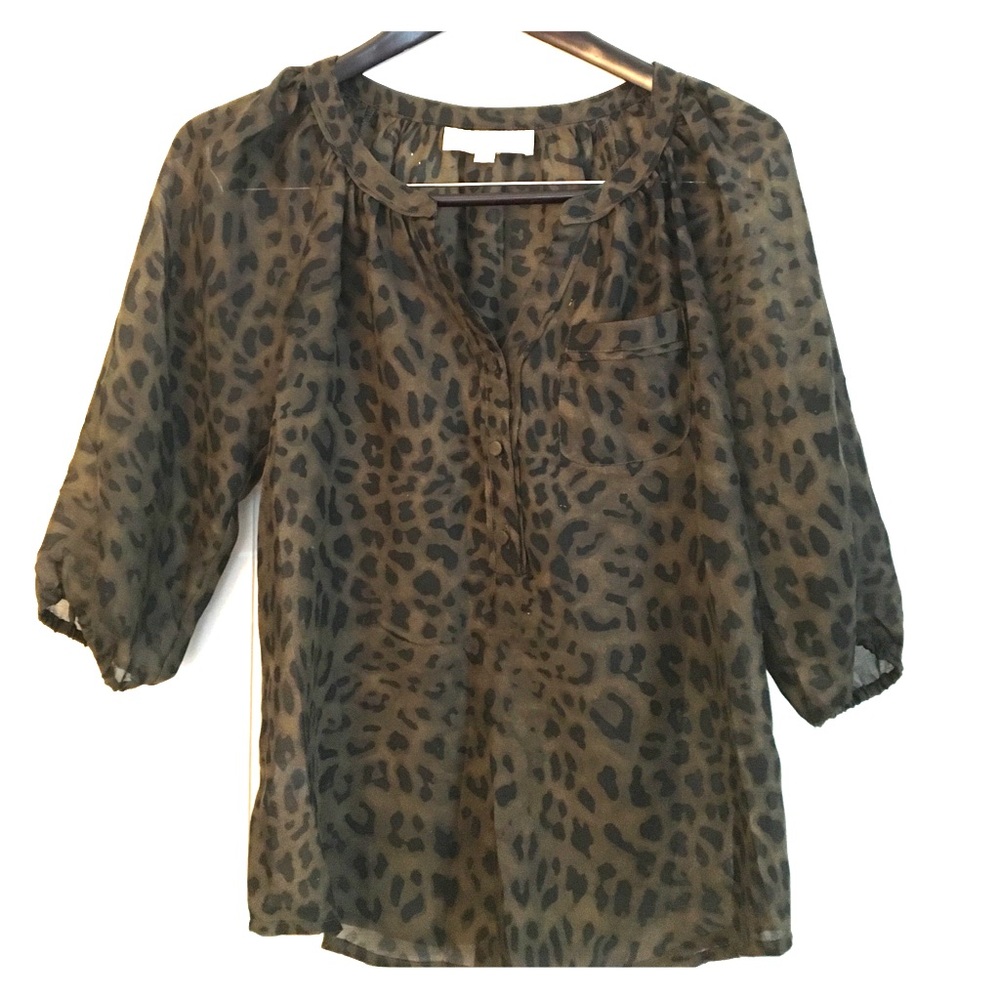 Loft leopard print blouse