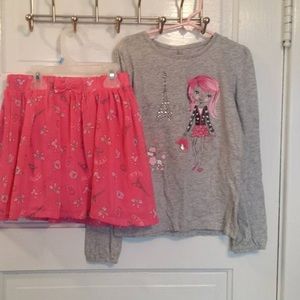 Cute Sonoma Girls Paris-themed skirt set sz 6