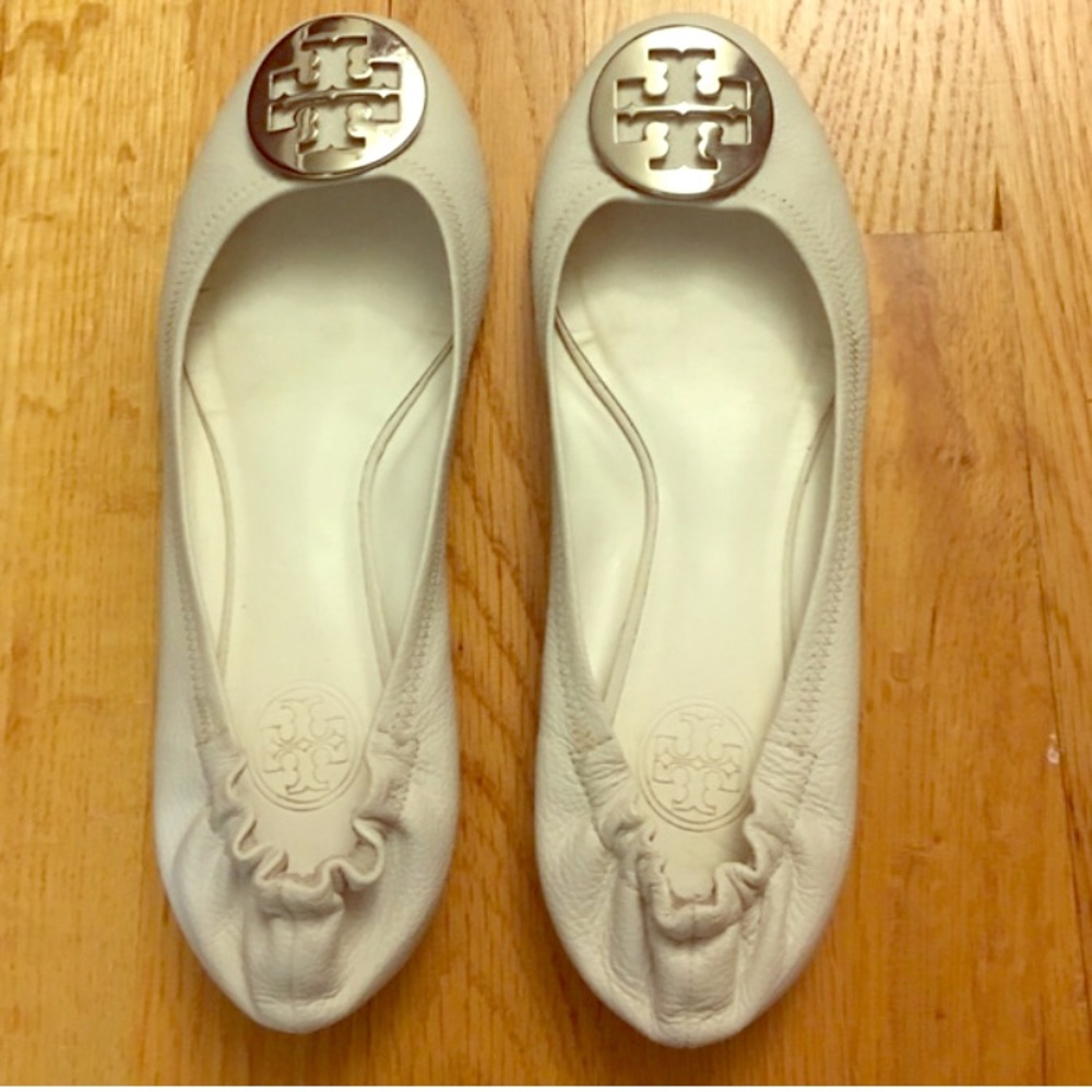 Tory burch white flats