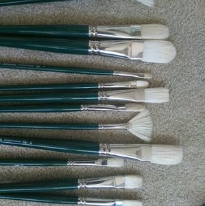 12 high end acyrlic paint brushes