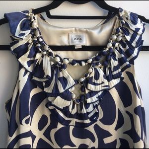 Eci Blue Silk Dress