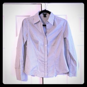 Grey and White Button Down Shirt