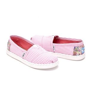 TOMS Classic Pink Gingham (Girls)