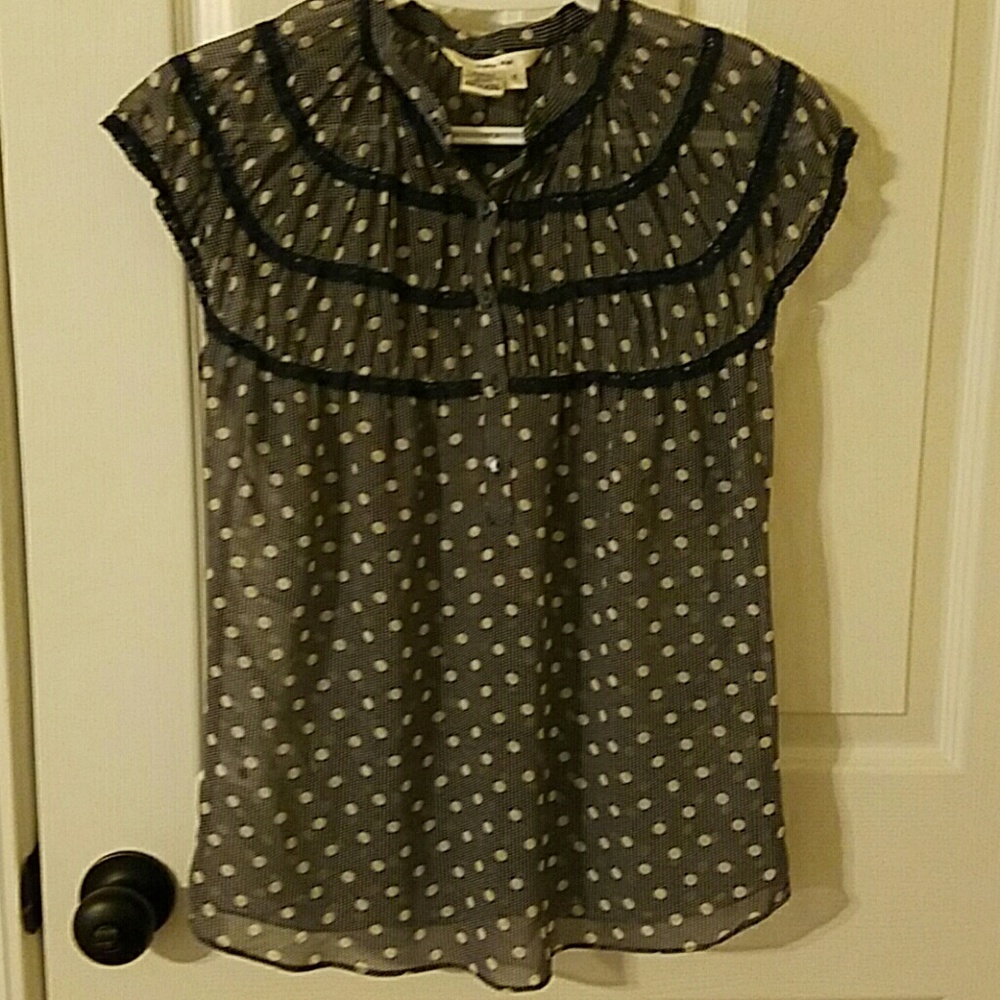 Navy with polka-dots top