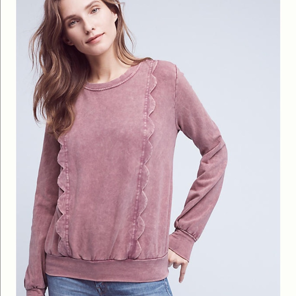 Anthropology Wickerlie Ruffle sweater