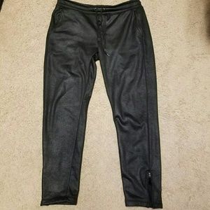 Forever 21 Sz L metallic black joggers
