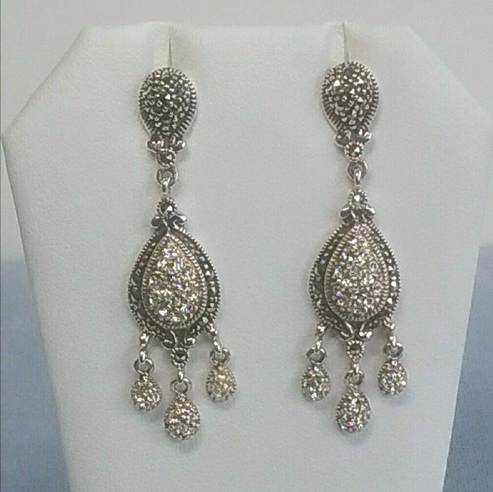 💖SALE💖 925 SOLID STERLING SILVER DANGLE EARRINGS