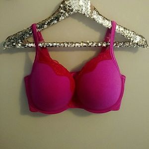 Lane Bryant Lace 36DDD Pink & Red Bra