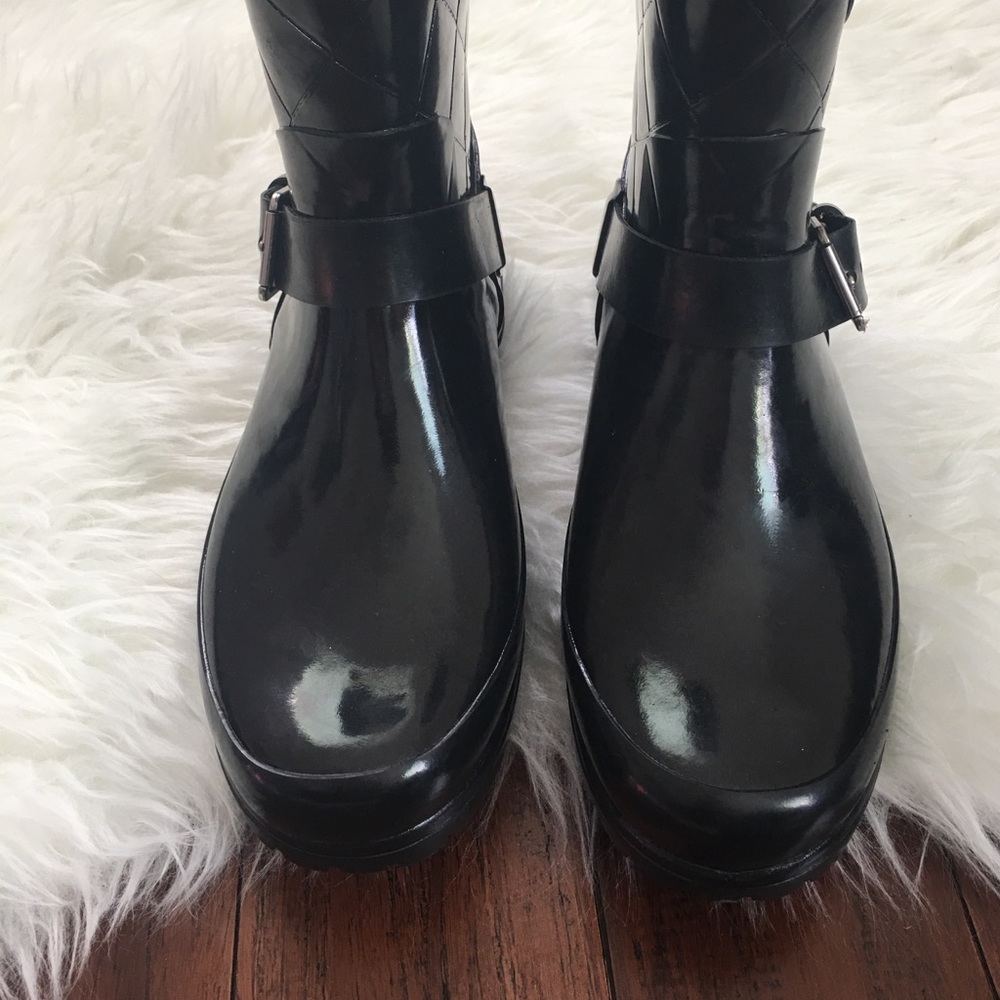 Sperry Top Sider Black Quilted Rubber Rain Boots - Picture 3 of 6