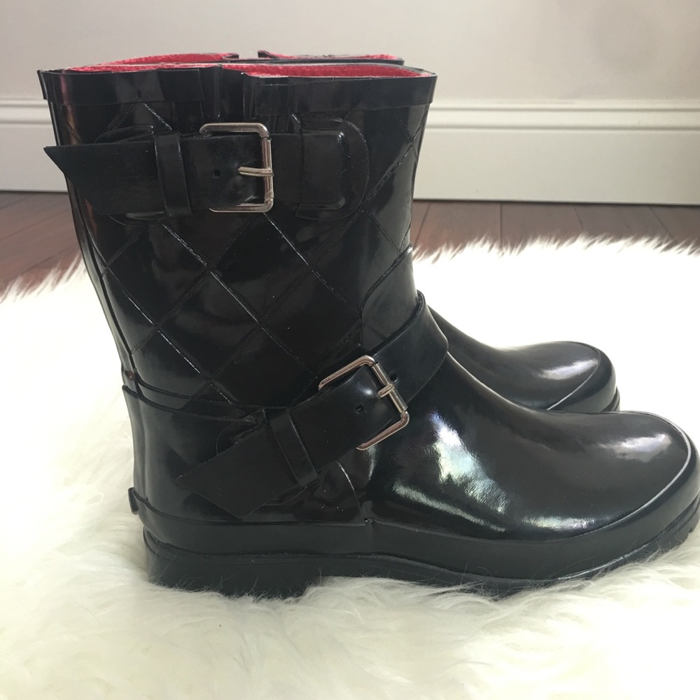 Sperry Top Sider Black Quilted Rubber Rain Boots - Picture 4 of 6