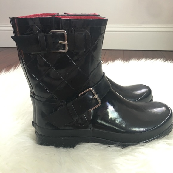 Sperry Top Sider Black Quilted Rubber Rain Boots - Picture 4 of 6