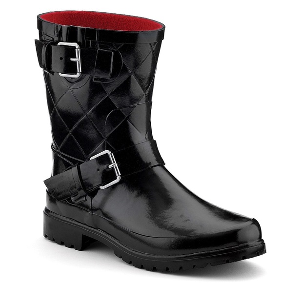 Sperry Shoes - Sperry Top Sider Black Quilted Rubber Rain Boots