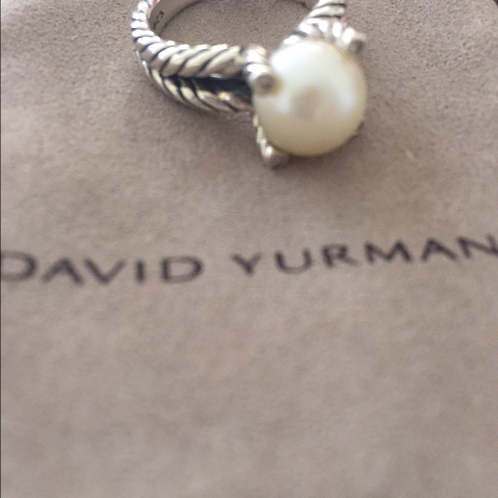 David Yurman pearl and diamond ring Sz.