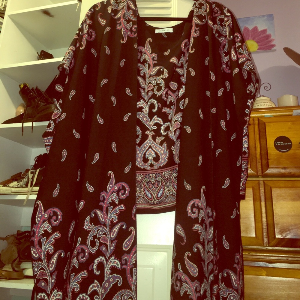 a paisley printed kimono