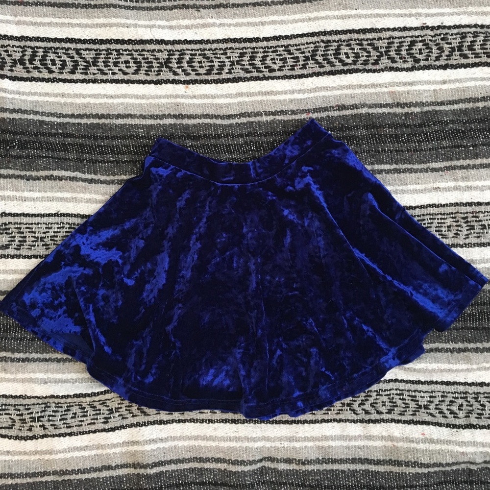 F21 Velvet Skater Skirt