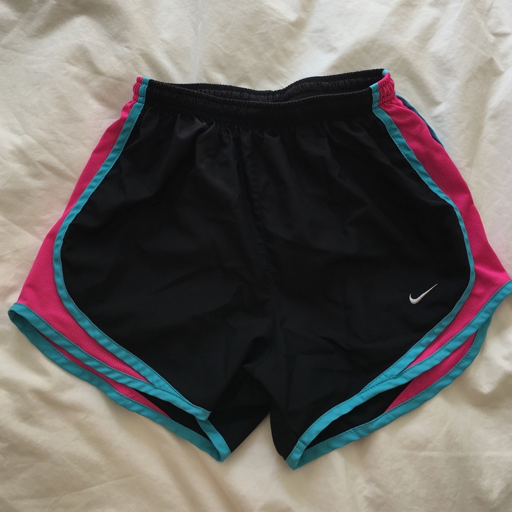 Nike Tempo Running Shorts XS Black With Pink Blue