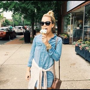 Denim button up dress