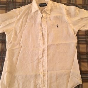 Polo Ralph Lauren White Linen Button Up