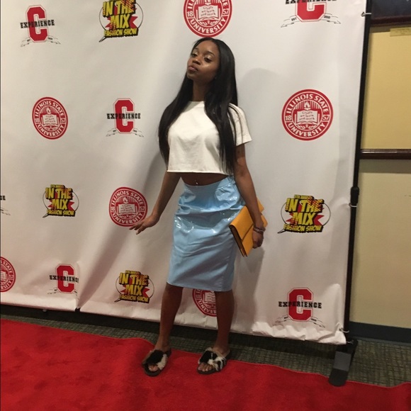 Blue elastic skirt
