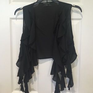 Forever 21 black layered ruffled vest