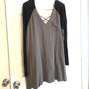 Olive and black tunic