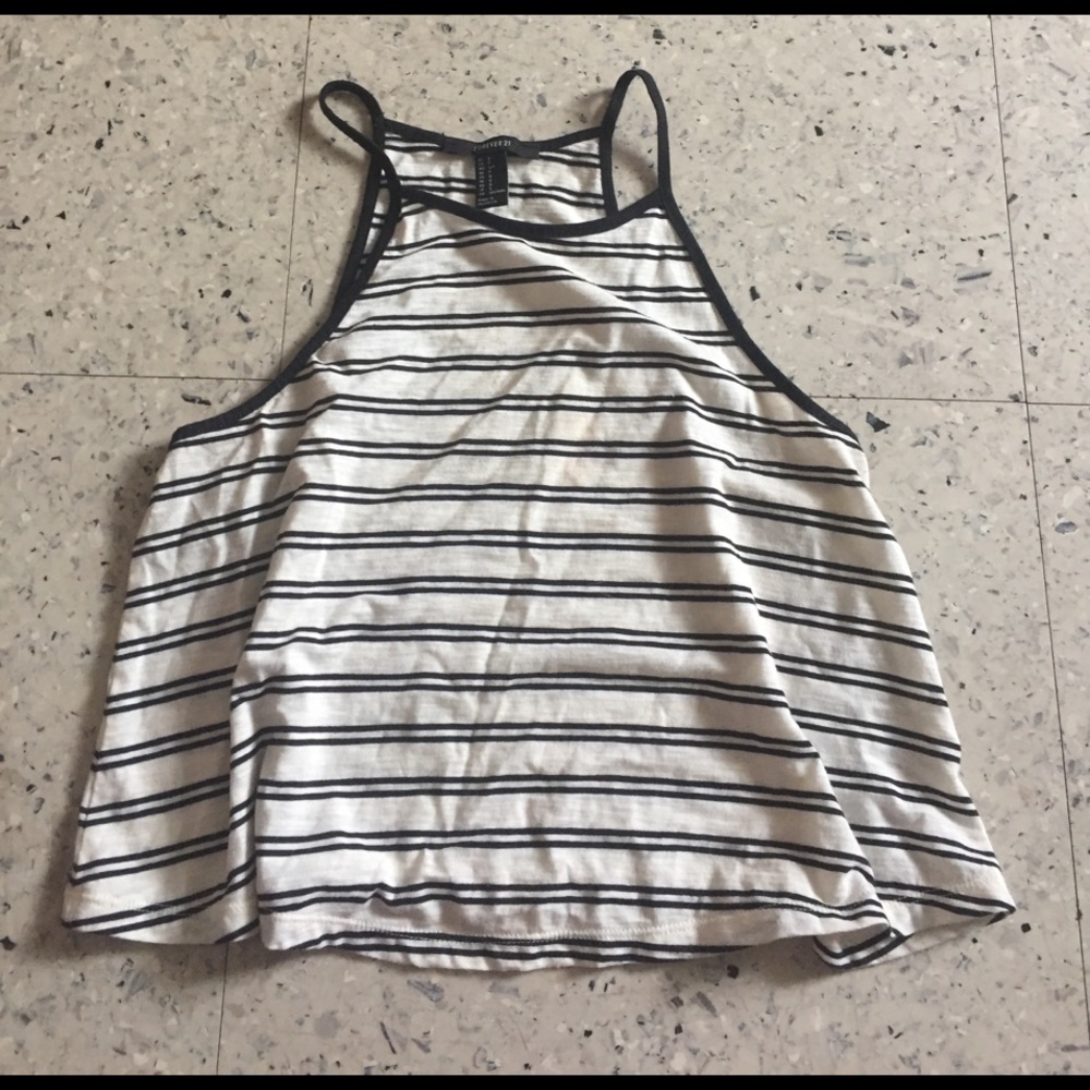 Cropped, striped tank