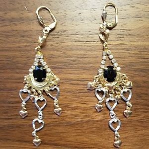 Gold & silver tone chandelier earrings Gold & silver tone chandelier earrings