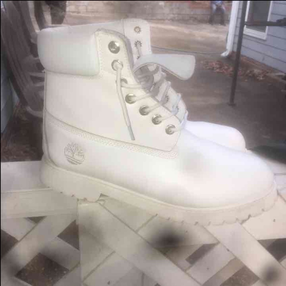 All White Timberlands