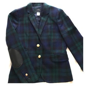 J. Crew Schoolboy Blazer Green and Blue Plaid