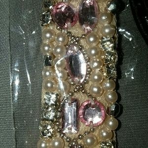 Pink Creme Irradescent Rhinestone Headband !!