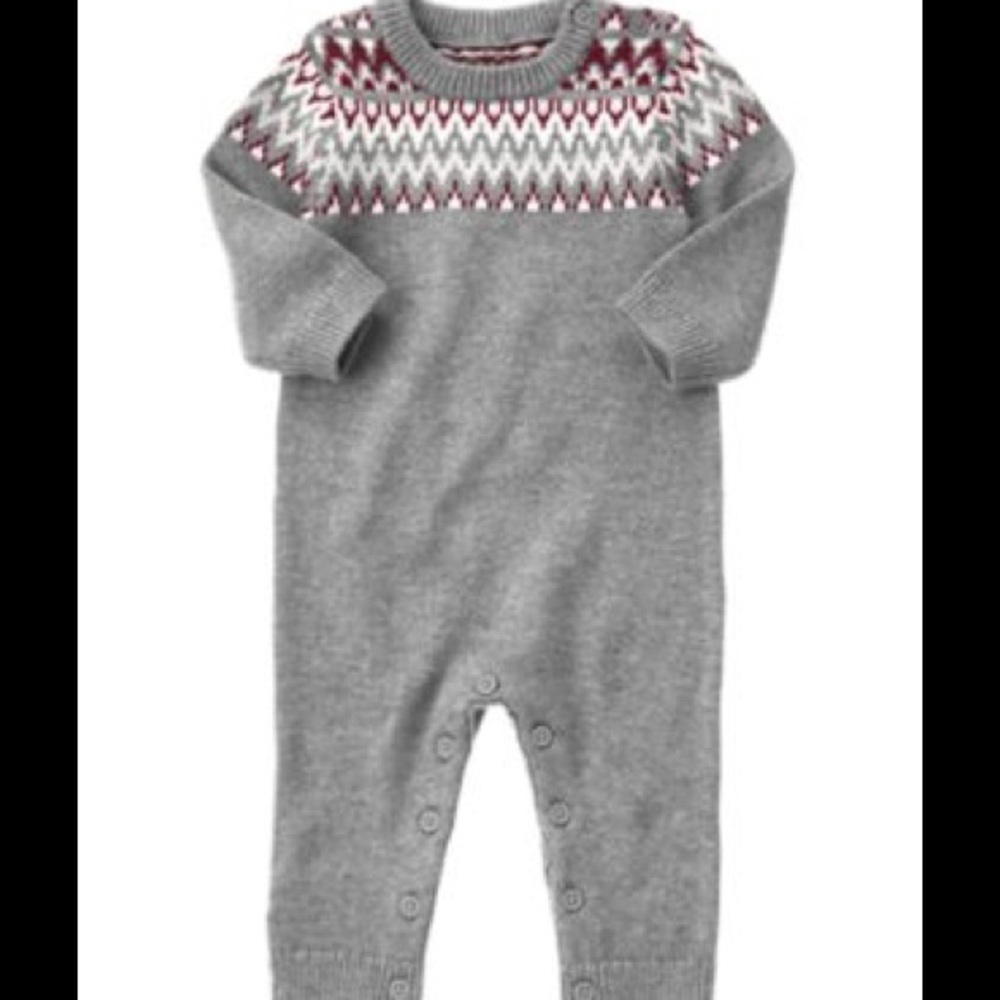 Gymboree EEUC Baby Boy Fair Isle sweater 1 piece