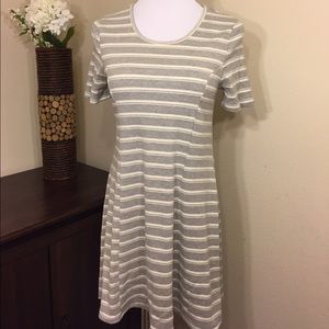 Medium Grey/ White Striped A-line Bodycon Dress