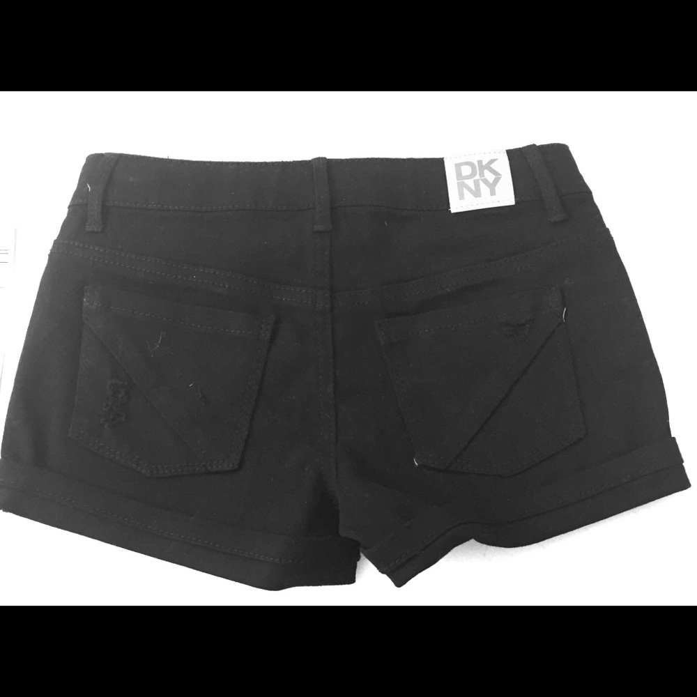 DKNY Girls Size 10 black denim shorts