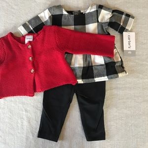NWT Newborn Carter's 3-piece girl outfit