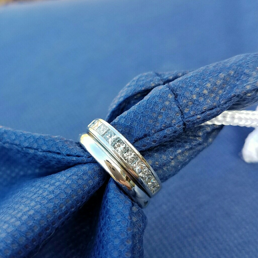 Platinum Ring Set, Total Diamond 1.10 CT