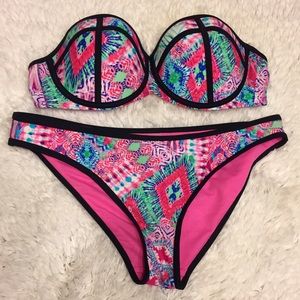 XL Triangl Inspired Strapless Bikini Set